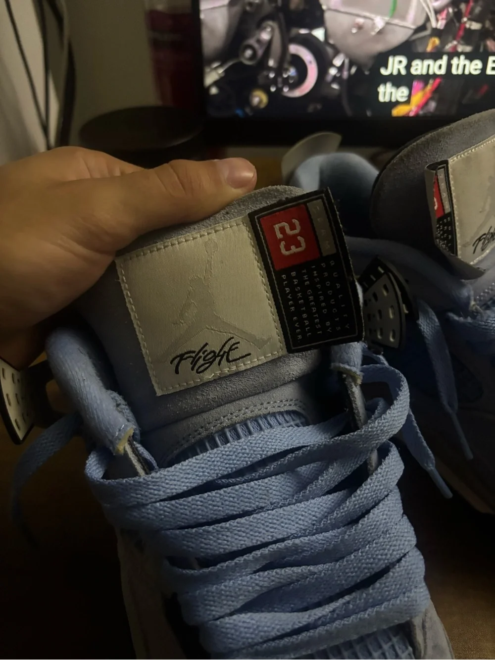 Jordan Men's Light Blue and Gray High-Top Sneakers